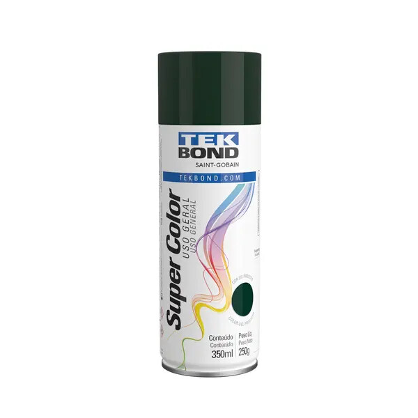 Tinta Spray Super Color Uso Geral Verde Escuro 350ml - Tekbond