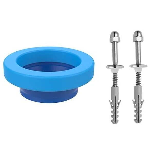 Anel de Vedação com Guia para Vaso Sanitário com Kit Parafuso Fixador Bucha 10mm - Blukit