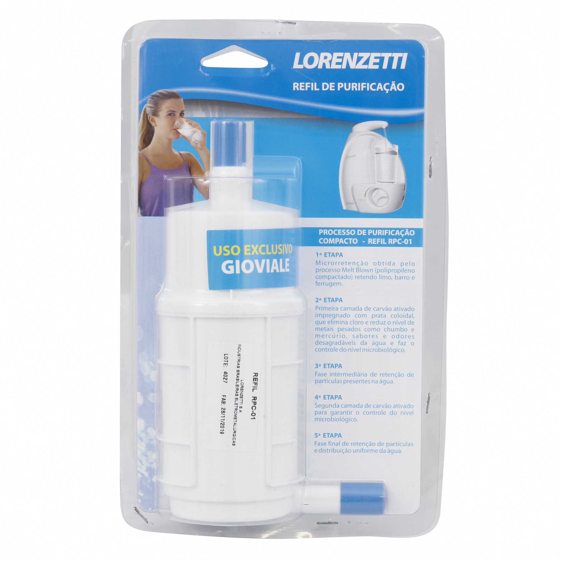 Refil Purificação Compacta Rpc-01 para Purificador Gioviale - Lorenzetti