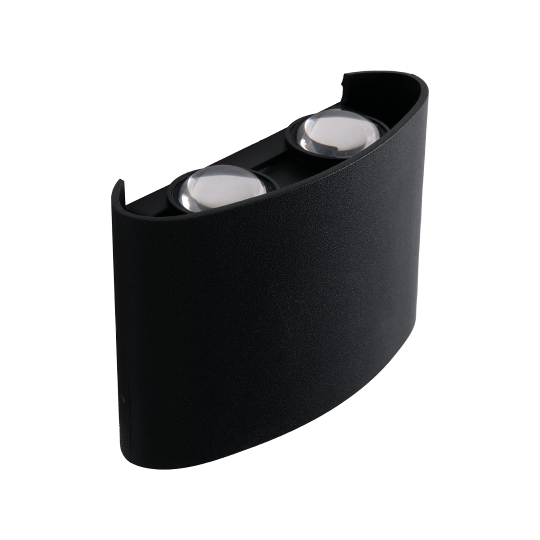 Arandela Wall Lyra 4 Fachos 4w 6500k Preta Bivolt - Cristallux