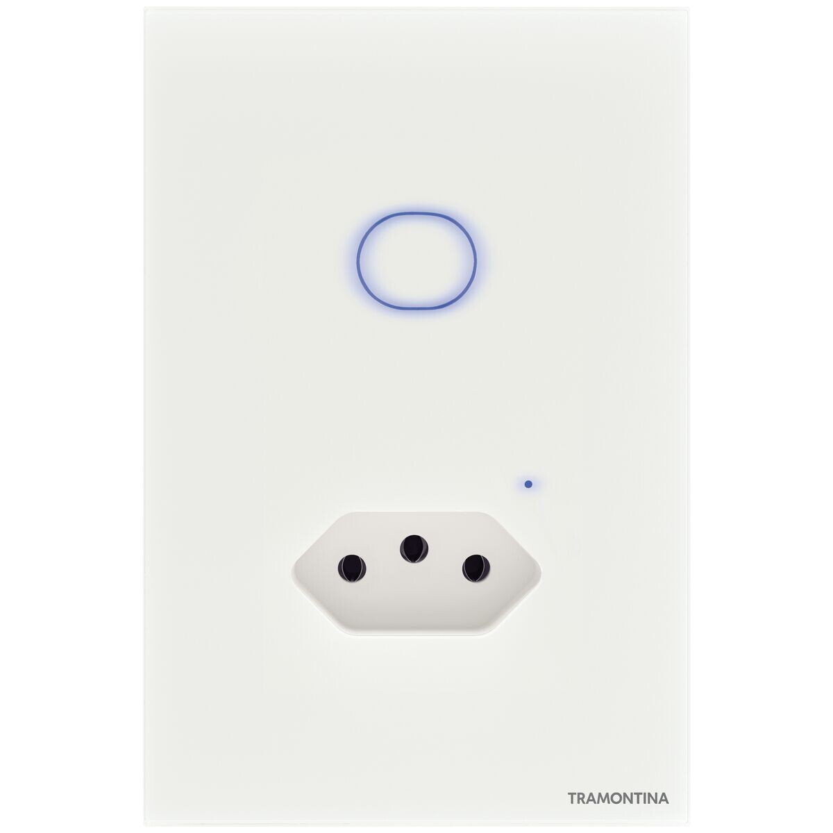 Interruptor Inteligente Onne Smart Touch com 1 Tecla e 1 Tomada 2p+t 10a 250v Branco - Tramontina