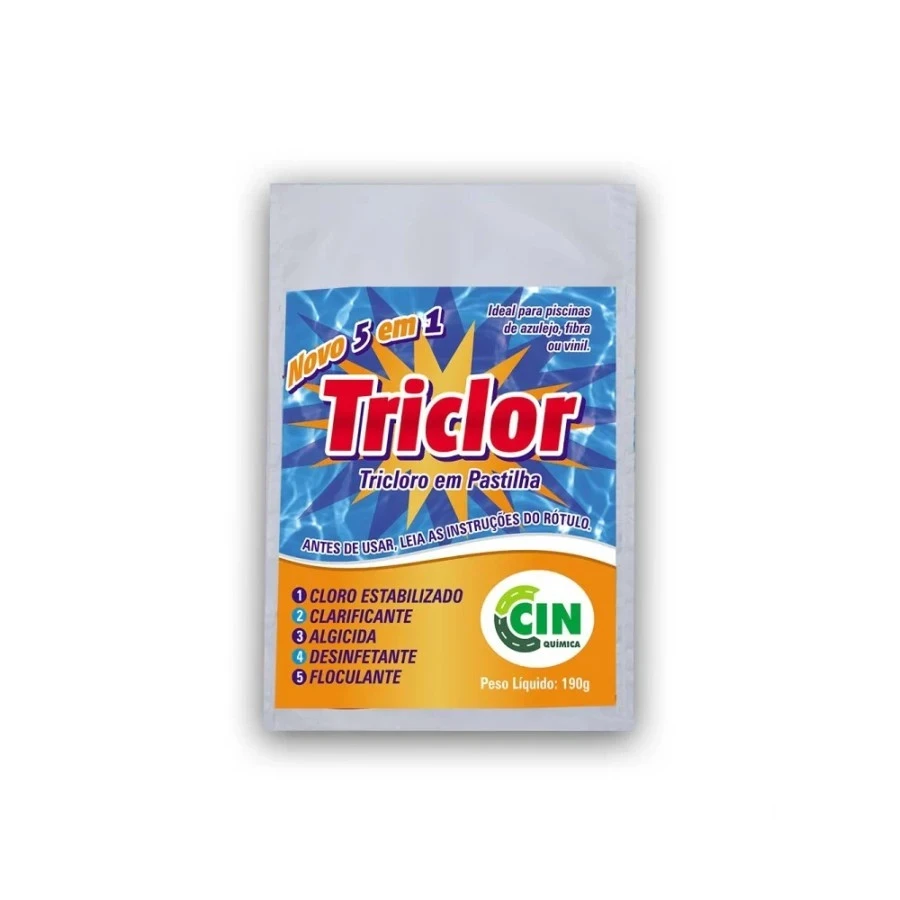 Pastilha de Cloro Triclor para Piscinas 190 G - Rodoquímica
