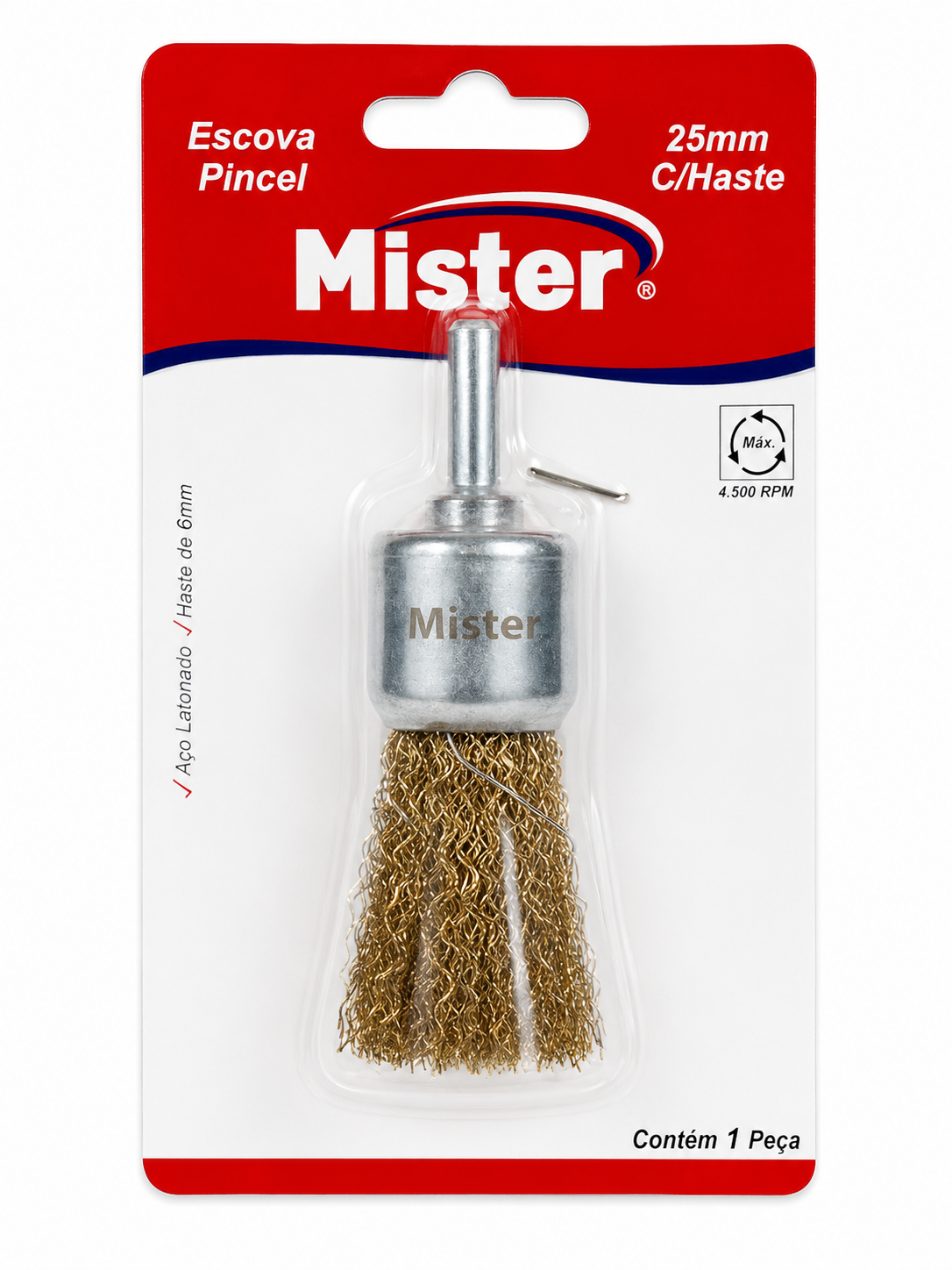 Acessório para Furadeira Escova Pincel 25mm - Mister