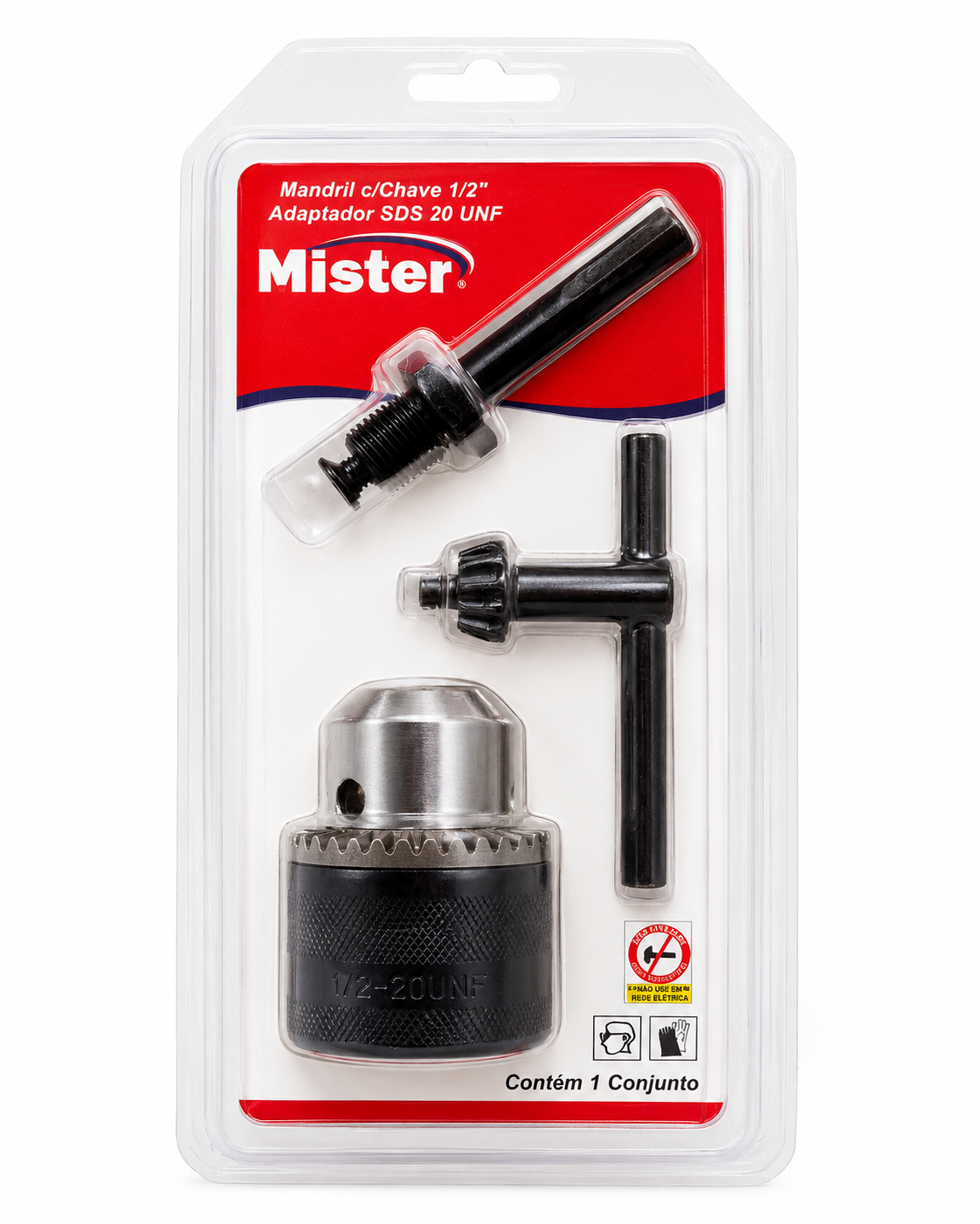 Mandril com Chave e Adaptador 1/2pol 20unf - Mister